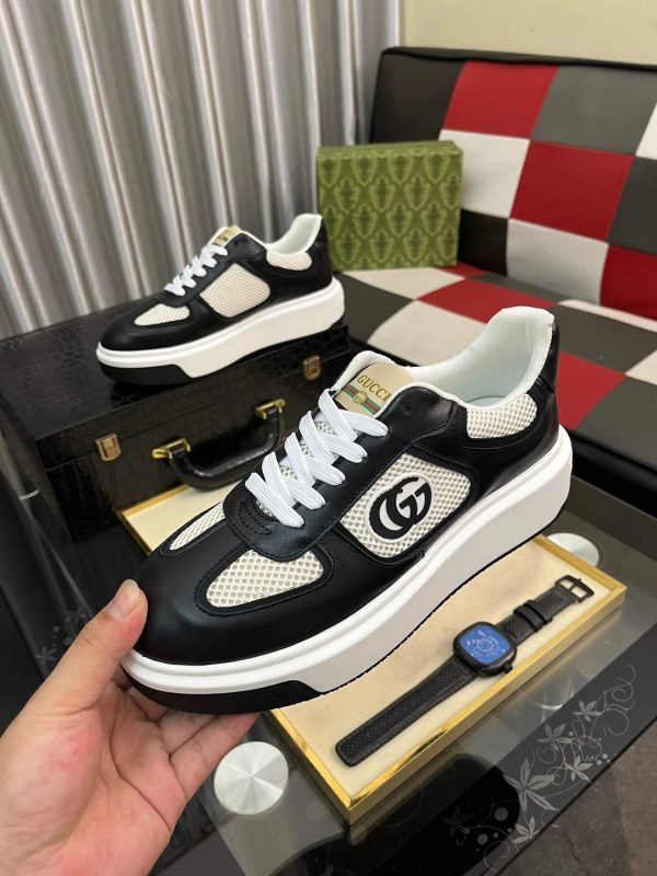 Gucci -GG -Chunky -Men's -Black -And --White- Low- Top -Sneakers. (6) Gucci GG Chunky Men's Black And White Low Top Sneakers.