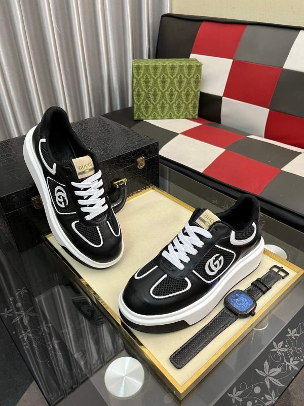 Gucci- GG -Chunky -Men's -Black -And- White- Low- Top -Sneakers. (8) Gucci GG Chunky Men's Black And White Low Top Sneakers.