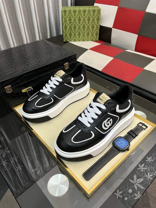 Gucci- GG -Chunky -Men's -Black -And- White- Low- Top -Sneakers. (9) Gucci GG Chunky Men's Black And White Low Top Sneakers.