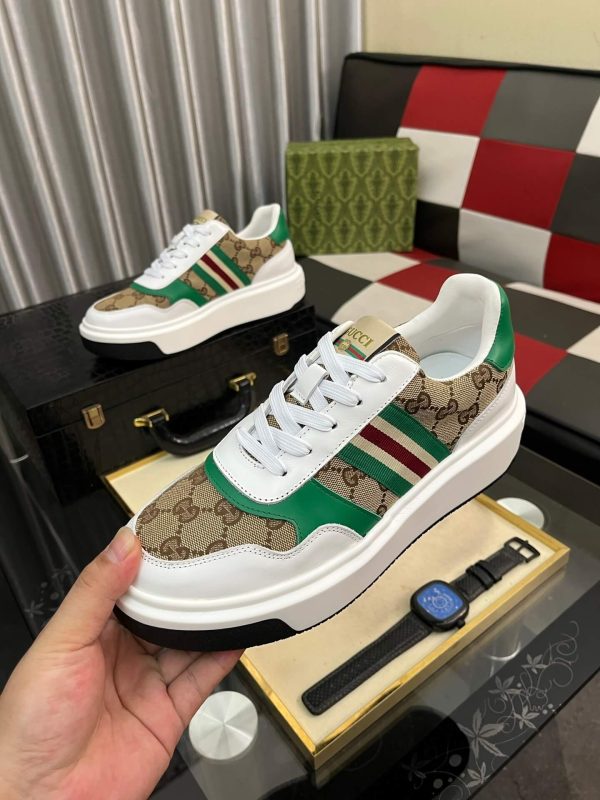 Gucci Re-Web sneaker in Original GG canvas.