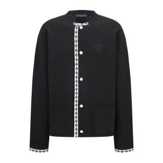 black Louis Vuitton cardigan knit jacket