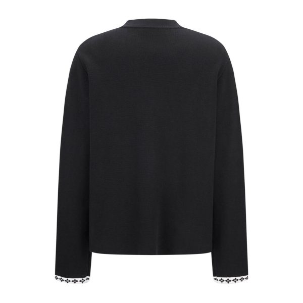 black Louis Vuitton cardigan knit jacket