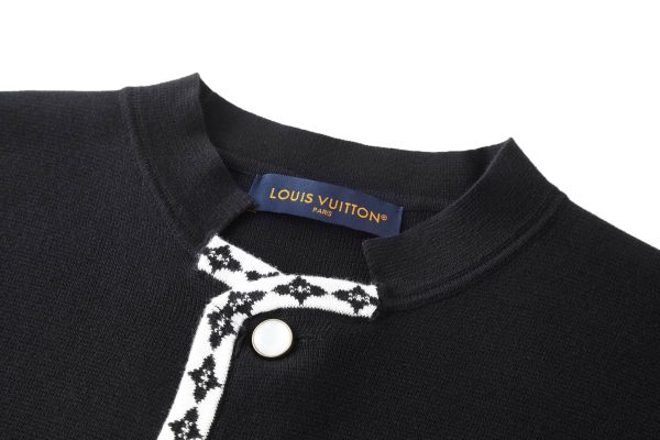 black Louis Vuitton cardigan knit jacket