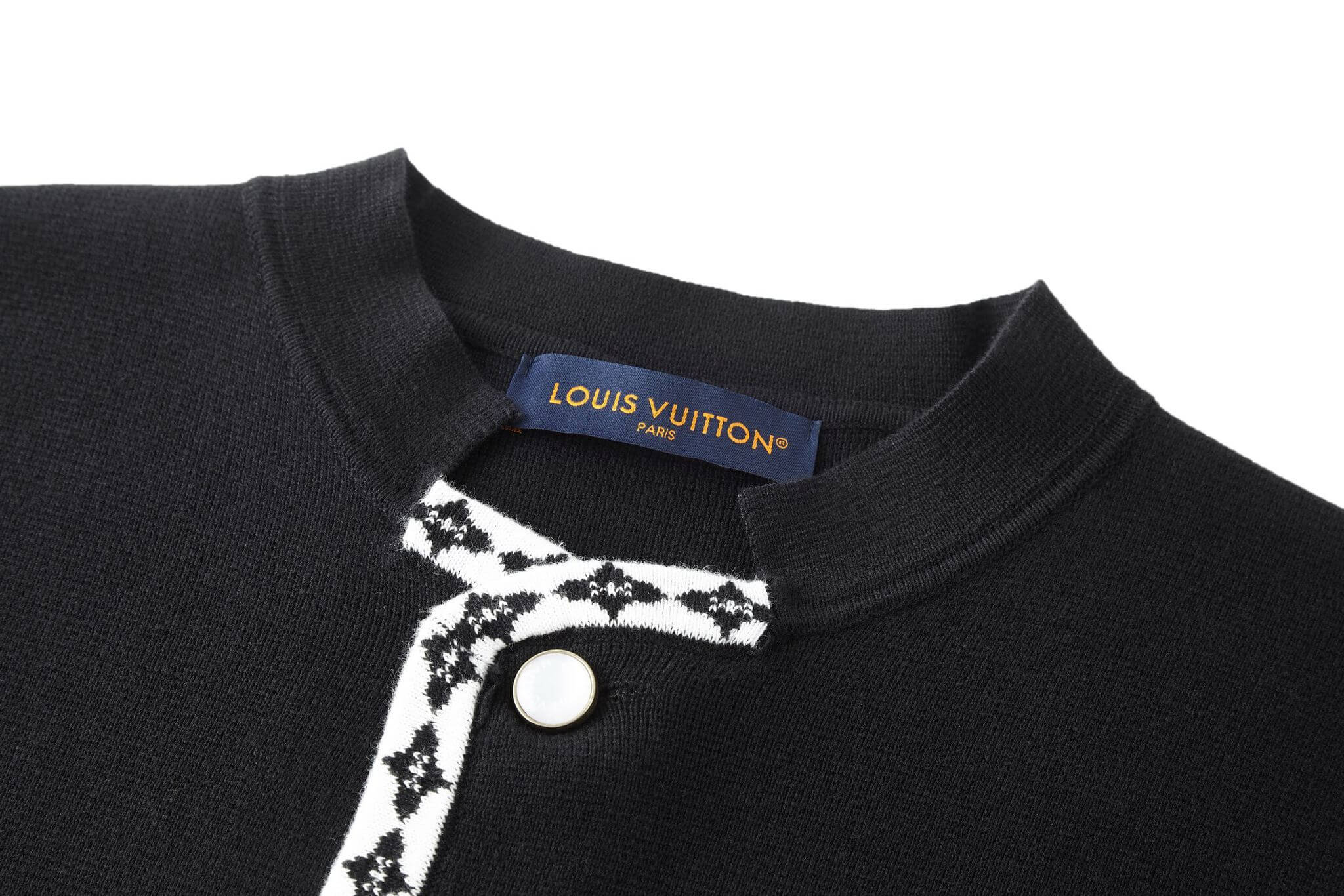 Louis Vuitton Knit Cardigan - Monogram Border 7 black Louis Vuitton cardigan knit jacket
