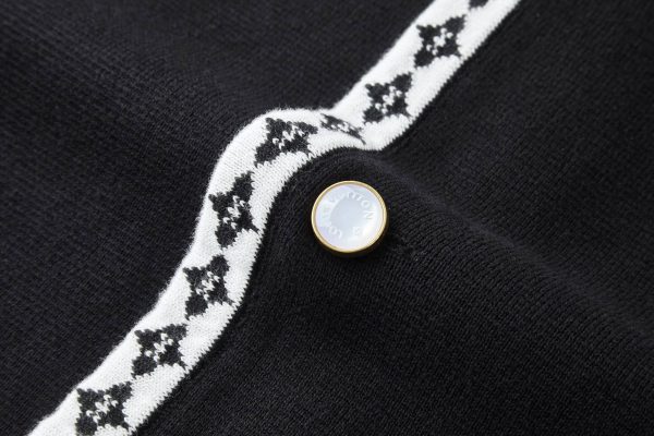 black Louis Vuitton cardigan knit jacket