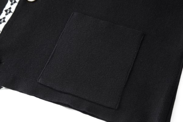 black Louis Vuitton cardigan knit jacket