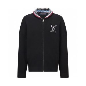 black Louis Vuitton Knit Bomber