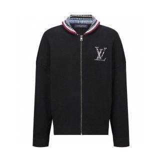 black Louis Vuitton Knit Bomber