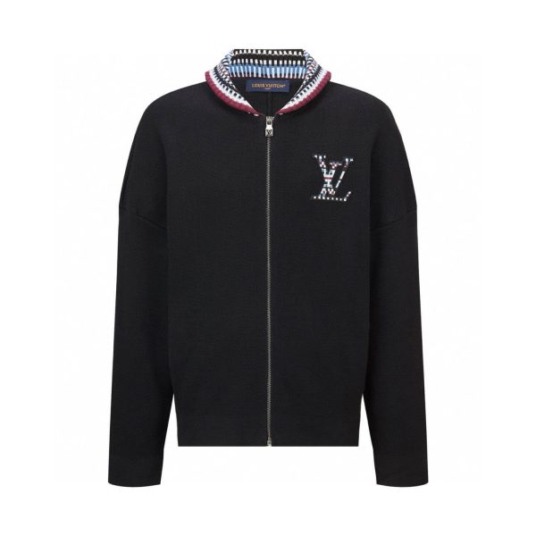 black Louis Vuitton Knit Bomber