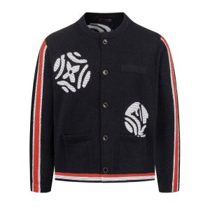 black Louis Vuitton Knitted Cotton Jacket