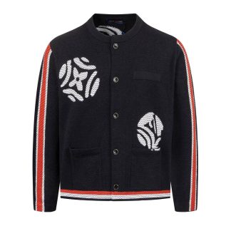 black Louis Vuitton Knitted Cotton Jacket
