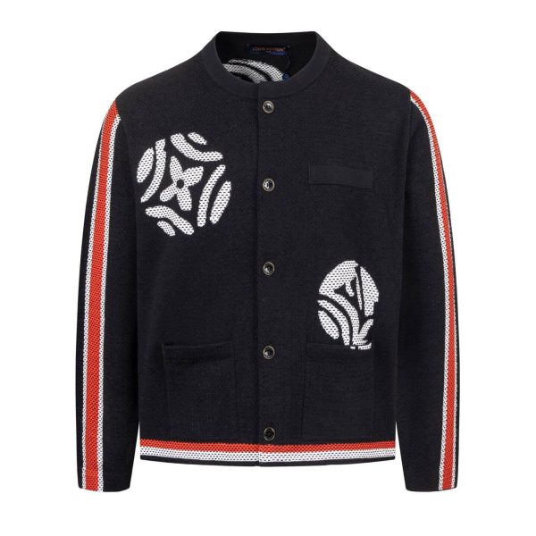 black Louis Vuitton Knitted Cotton Jacket