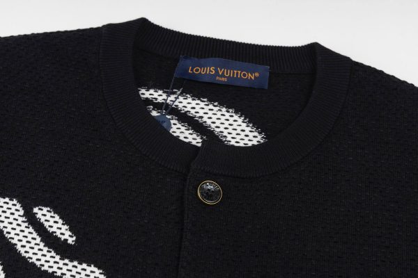 black Louis Vuitton Knitted Cotton Jacket