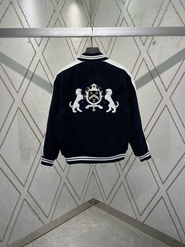 Louis Vuitton navy and white varsity jacket