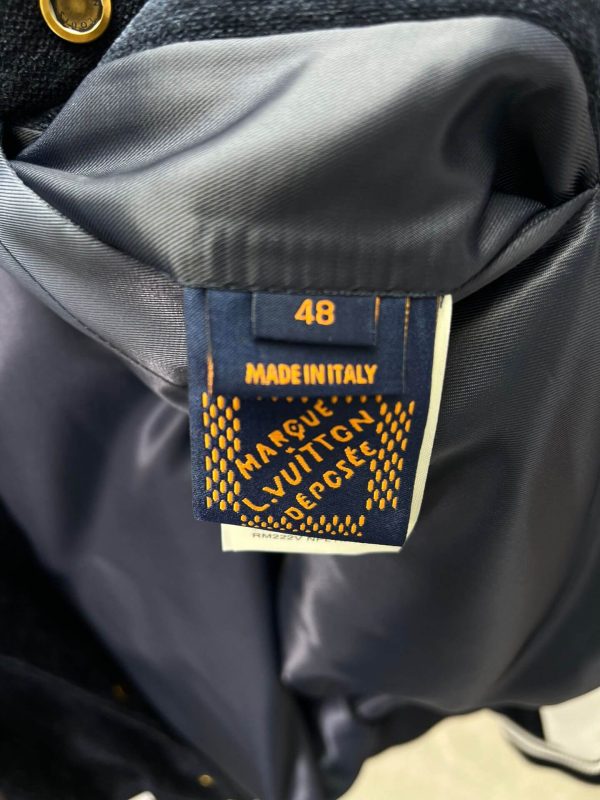 Louis Vuitton navy and white varsity jacket