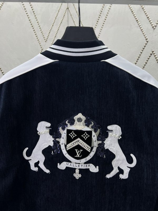 Louis Vuitton navy and white varsity jacket