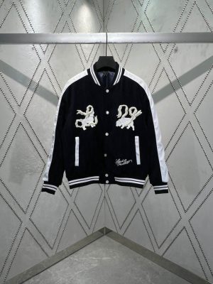 Louis Vuitton navy and white varsity jacket
