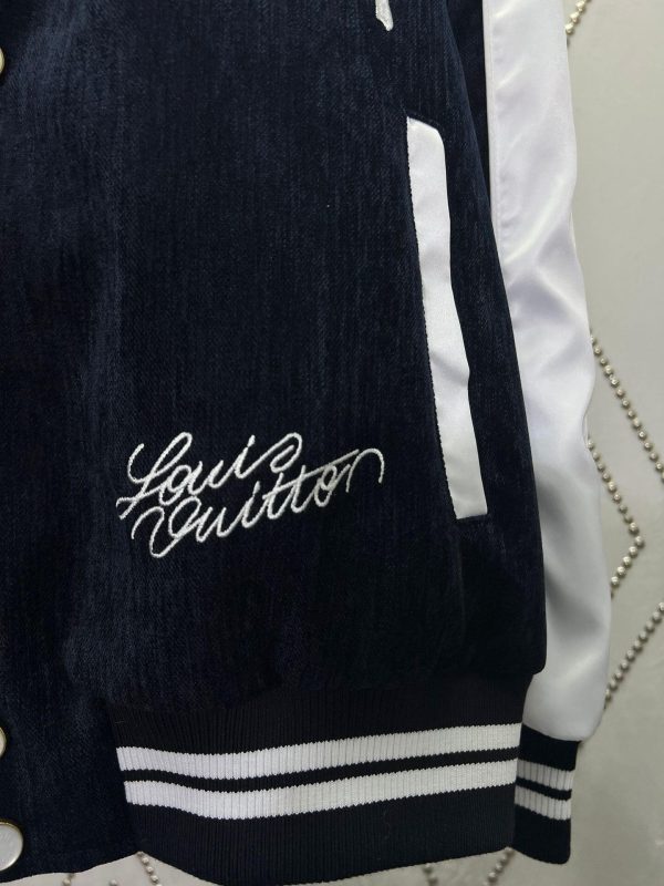 Louis Vuitton navy and white varsity jacket