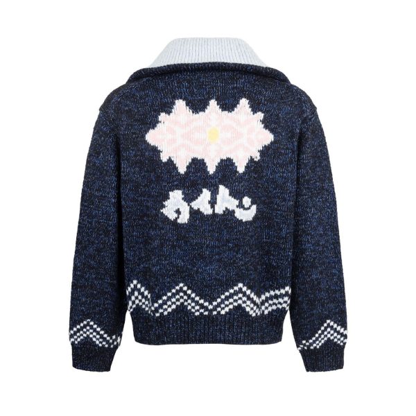 Louis Vuitton zippered knitted blouson