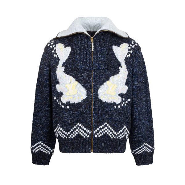 Louis Vuitton zippered knitted blouson