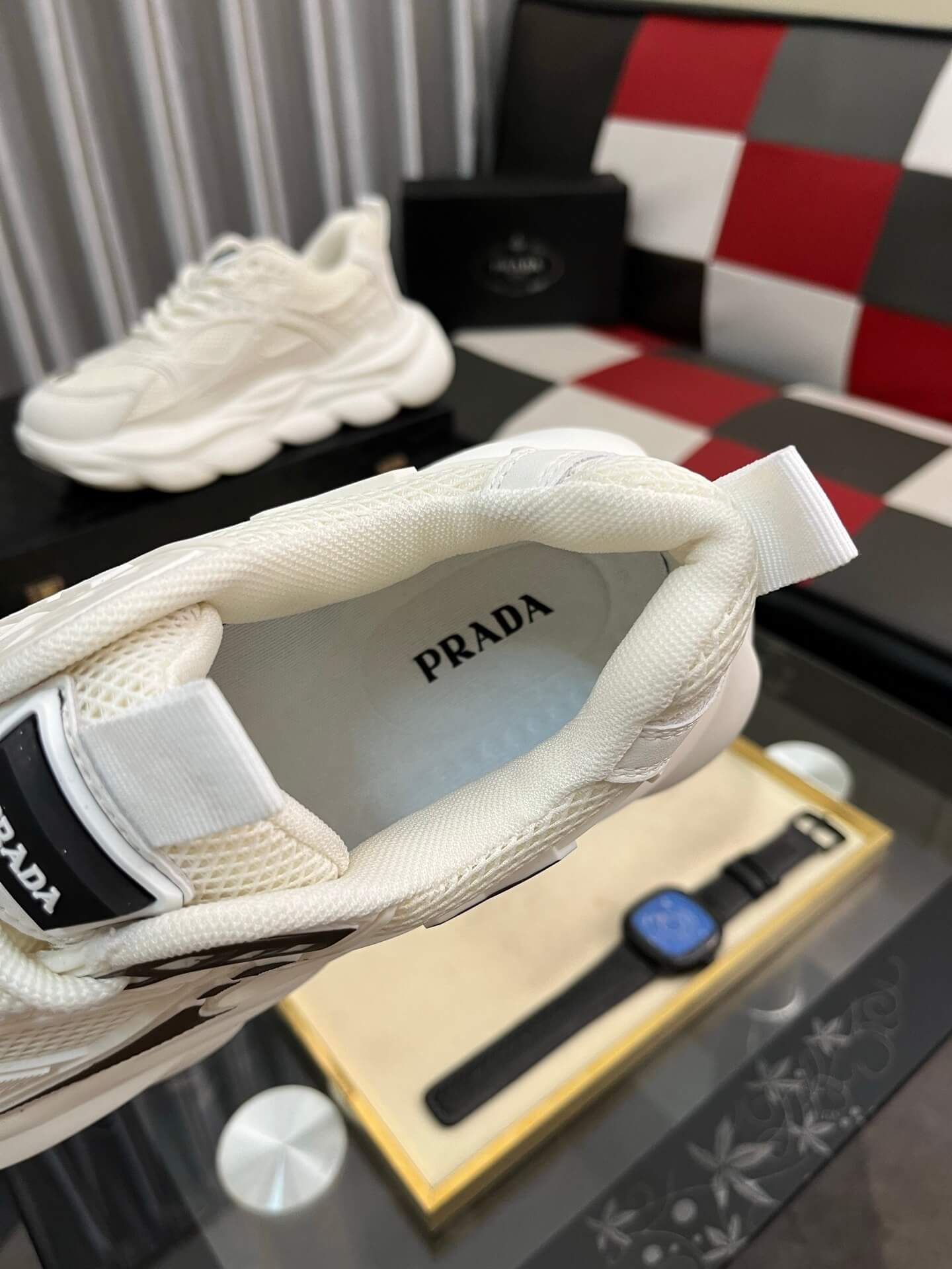 Prada 2025 S/S Chunky Sneakers White 4 Prada Men's Casual Sports Shoes.