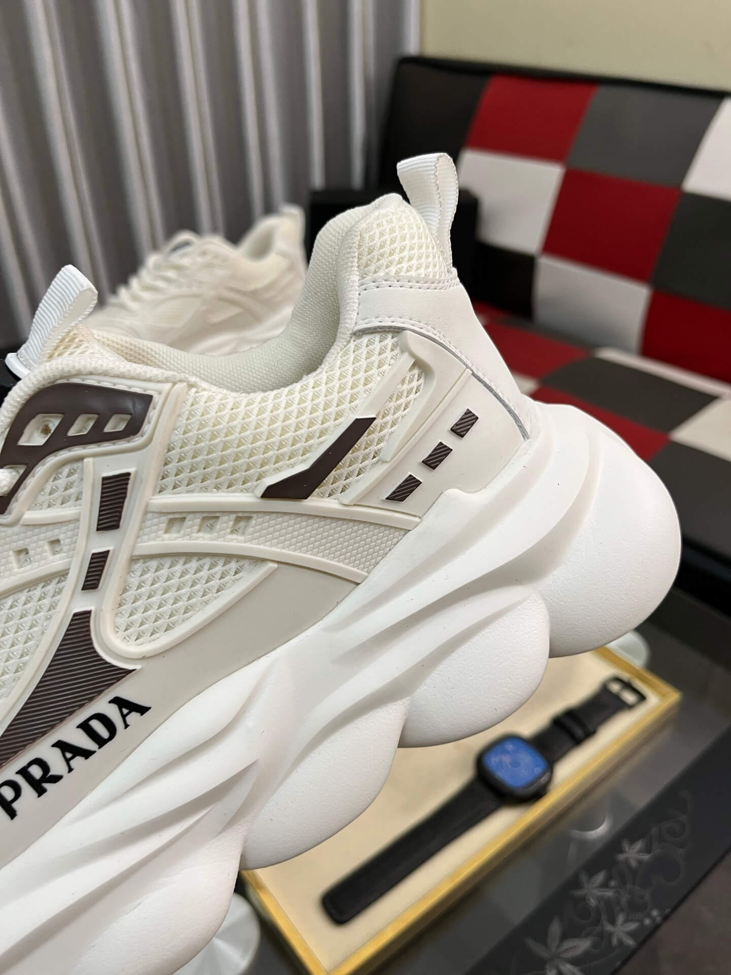 Prada 2025 S/S Chunky Sneakers White 3 Prada Men's Casual Sports Shoes.