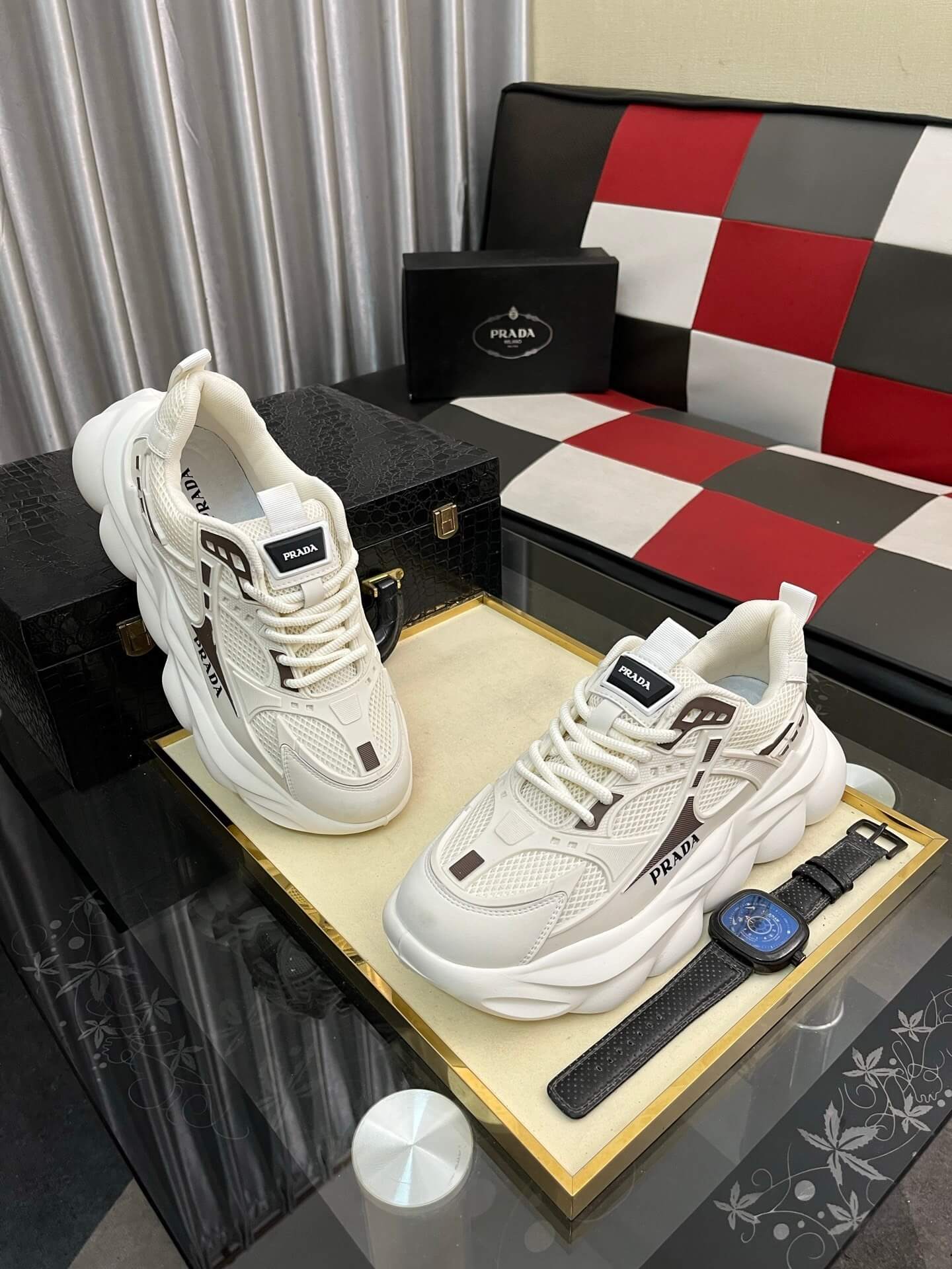 Prada 2025 S/S Chunky Sneakers White 1 Prada Men's Casual Sports Shoes.