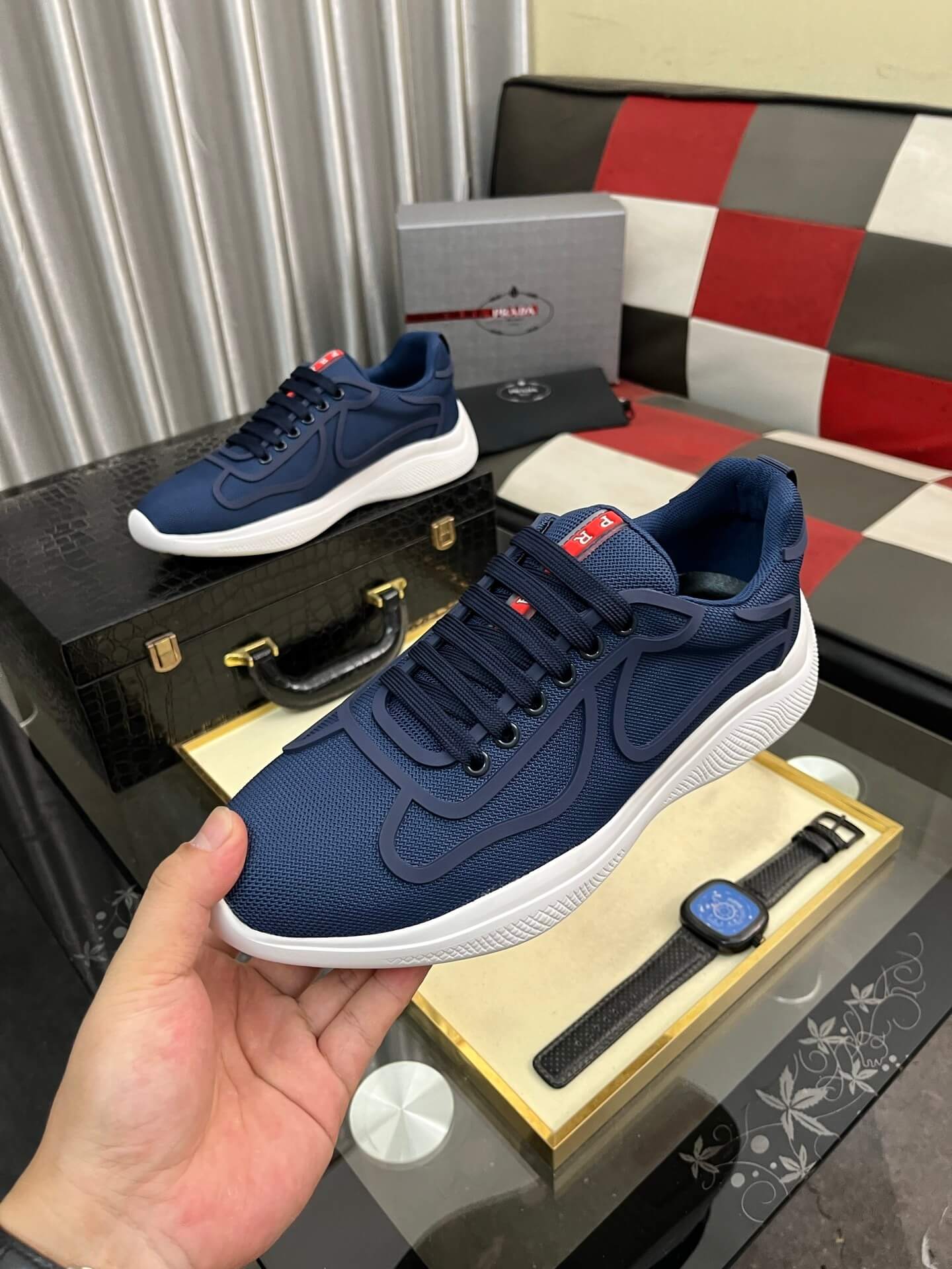 Prada America's Cup Sneaker - Technical Fabric - Blue 8 prada america's cup biker fabric sneakers