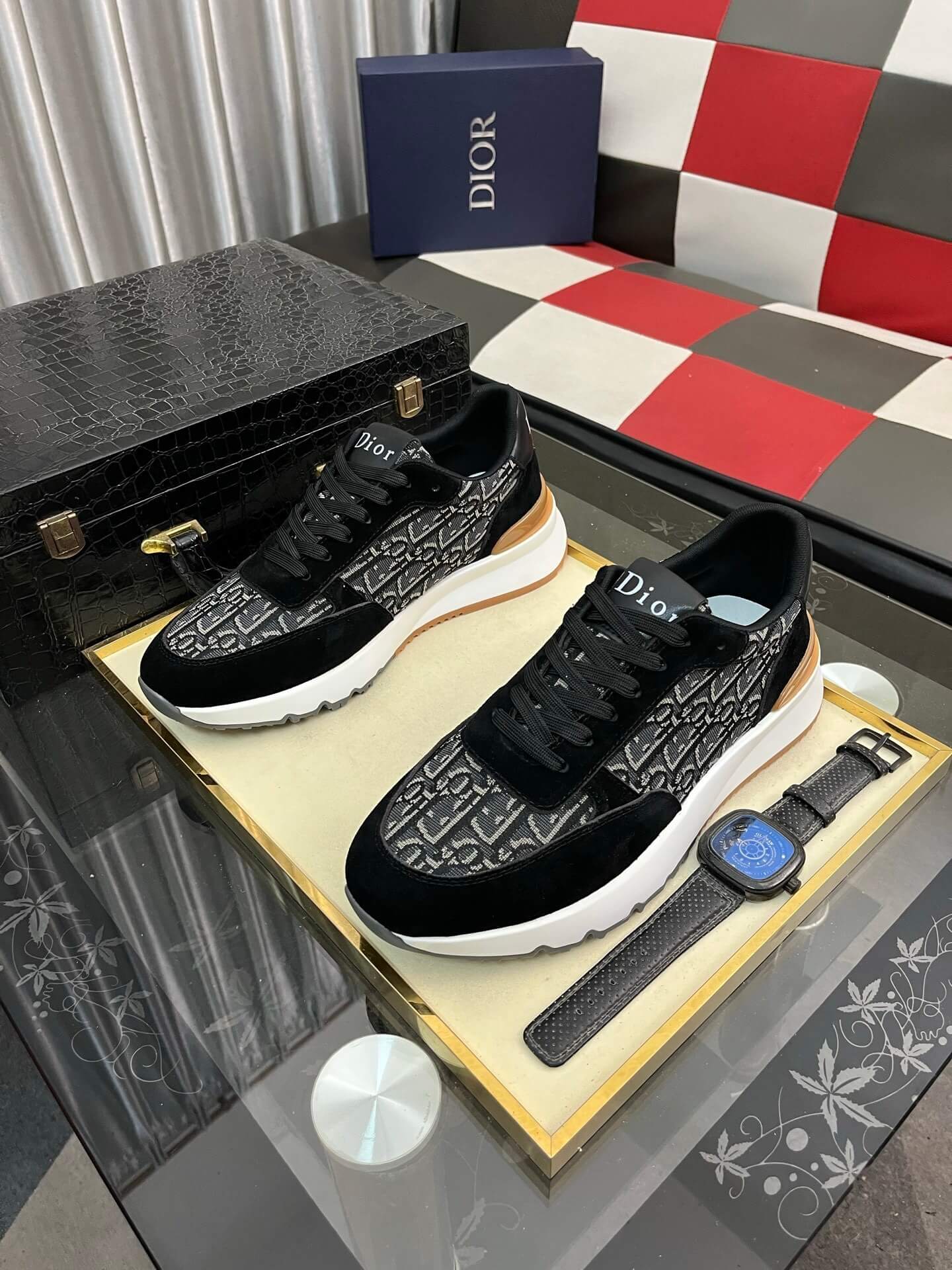 Dior B23 League Sneaker - Black Oblique Canvas - Suede Runner 4 B23 League Low-Top Sneaker