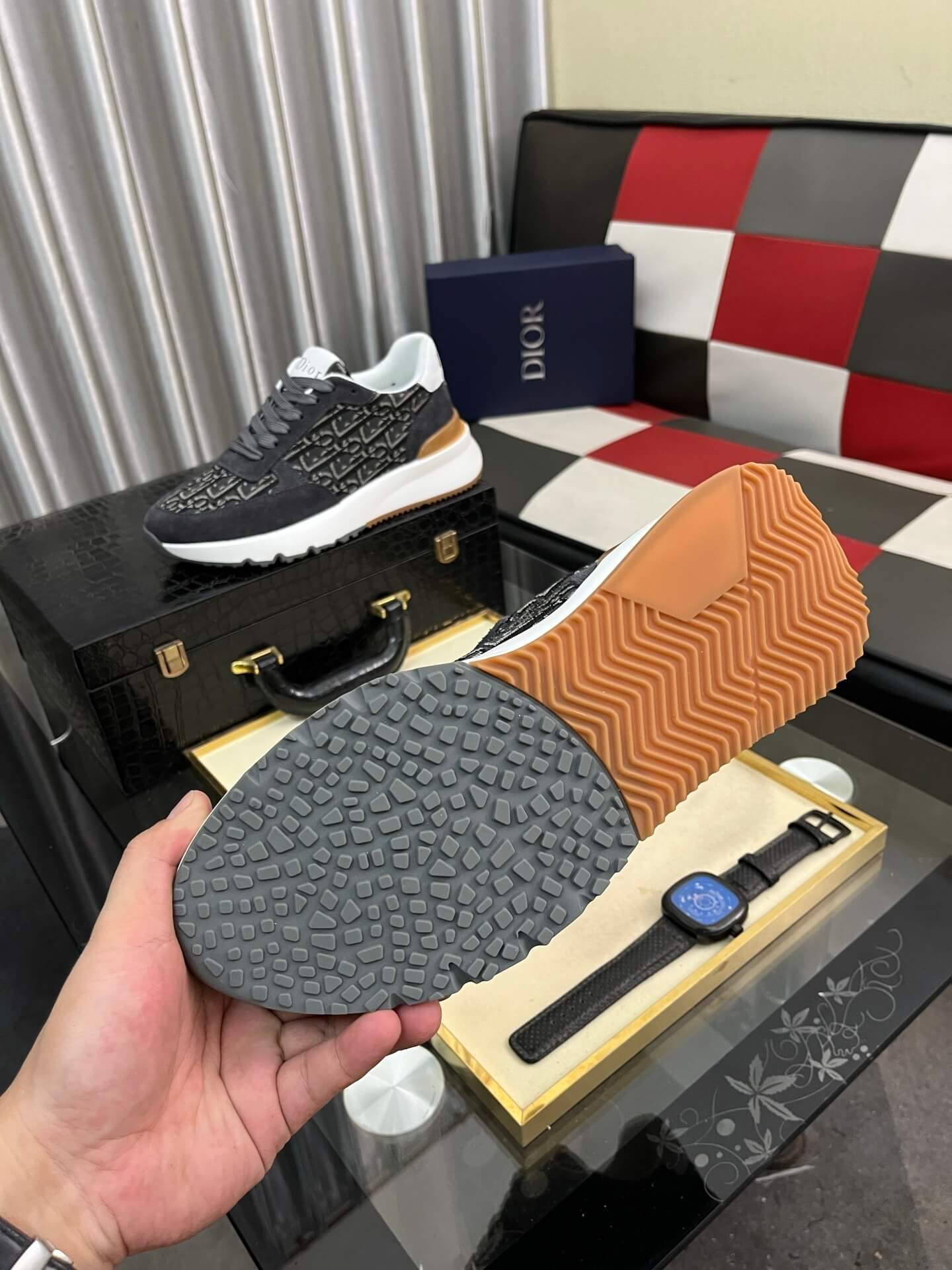 Dior B23 League Sneaker - Dark Oblique Canvas - Suede Runner 2 B23 League Low-Top Sneaker