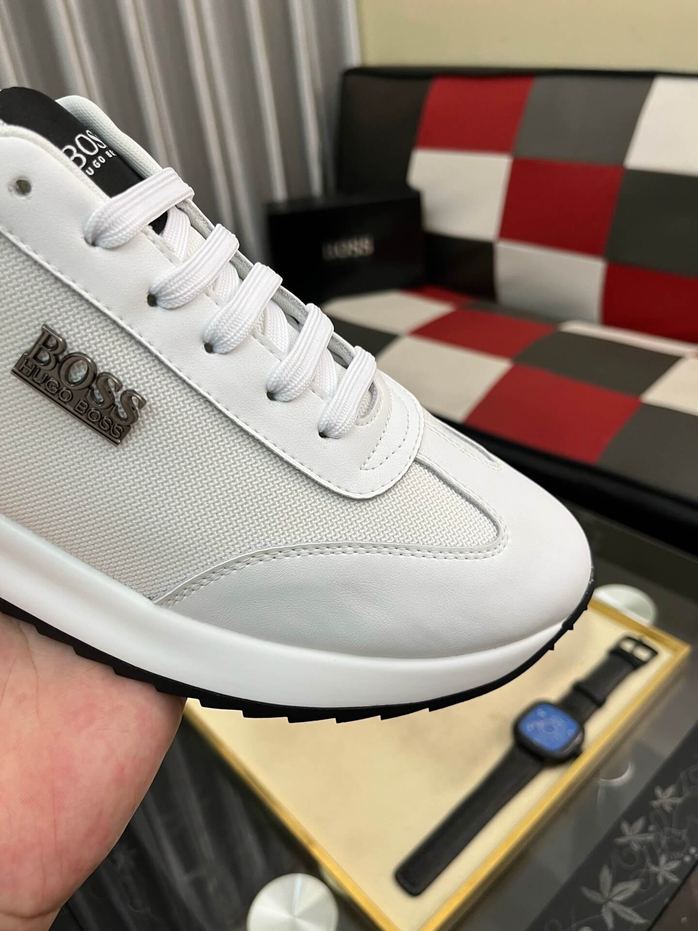 BOSS Sneaker - Pristine White Leather - Essential Runner Trainer 6 BOSS Hugo Boss sneakers.