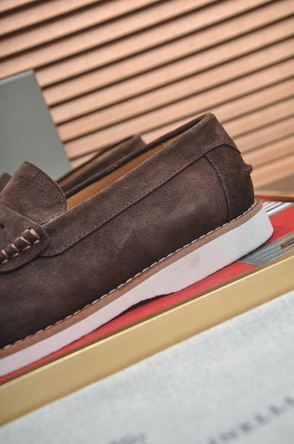 Brunello Cucinelli Flex Suede Penny Loafers