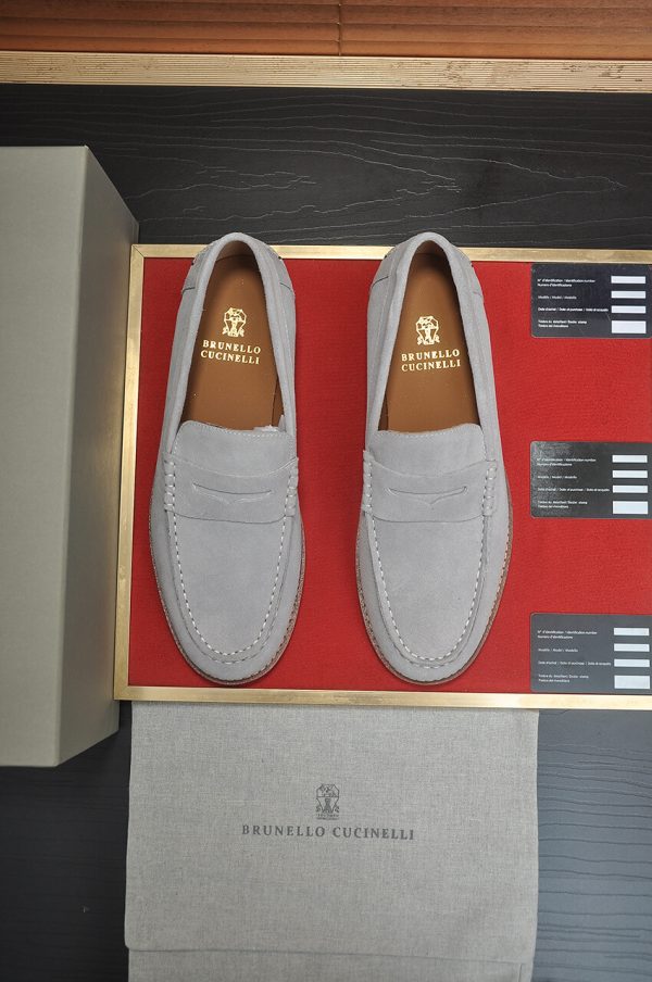 Brunello Cucinelli Flex Suede Penny Loafers