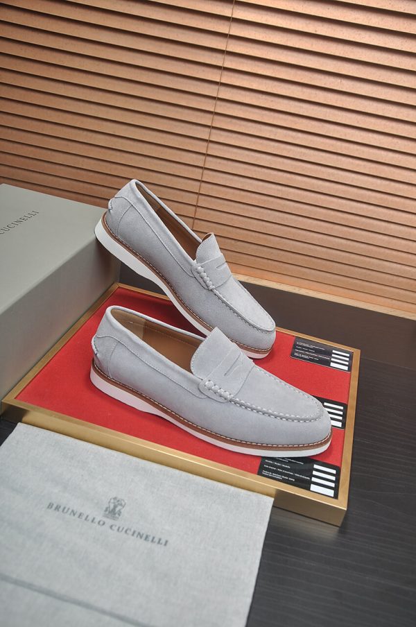 Brunello Cucinelli Flex Suede Penny Loafers