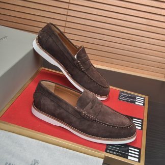 Brunello Cucinelli Flex Suede Penny Loafers