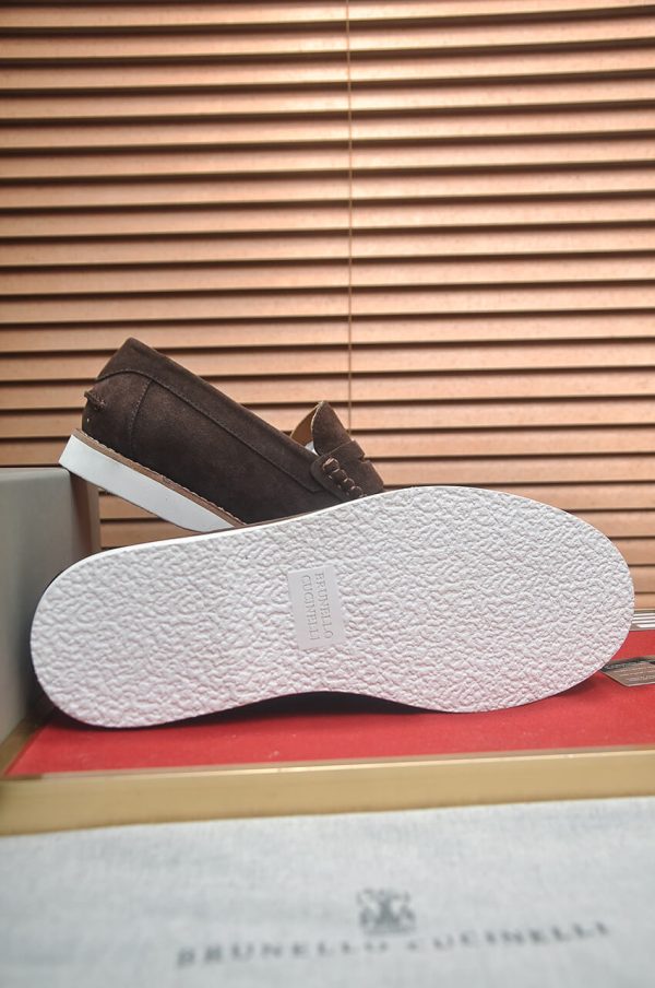 Brunello Cucinelli Flex Suede Penny Loafers