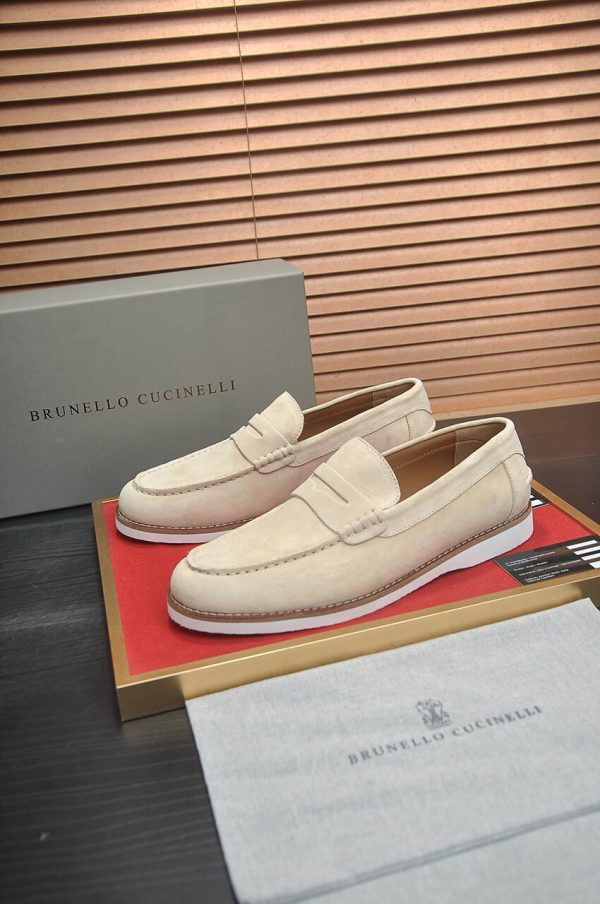 Brunello Cucinelli Flex Suede Penny Loafers
