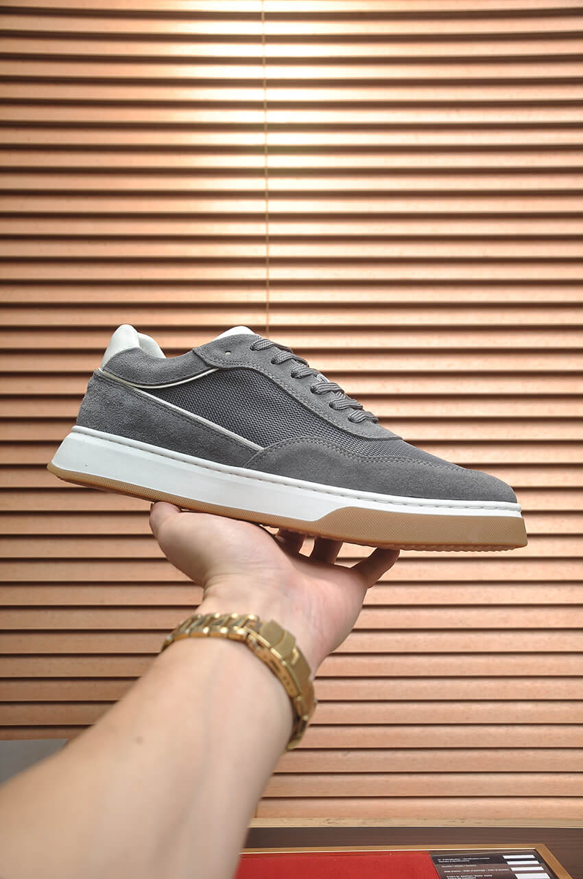 Brunello Cucinelli Gray Suede Low-Top Sneakers in Gray 3 Brunello Cucinelli men's sneakers.