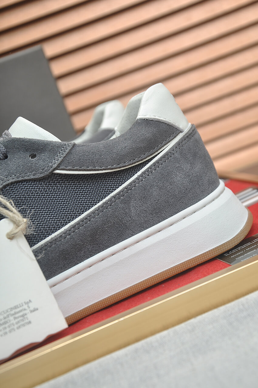 Brunello Cucinelli Gray Suede Low-Top Sneakers in Gray 4 Brunello Cucinelli men's sneakers.