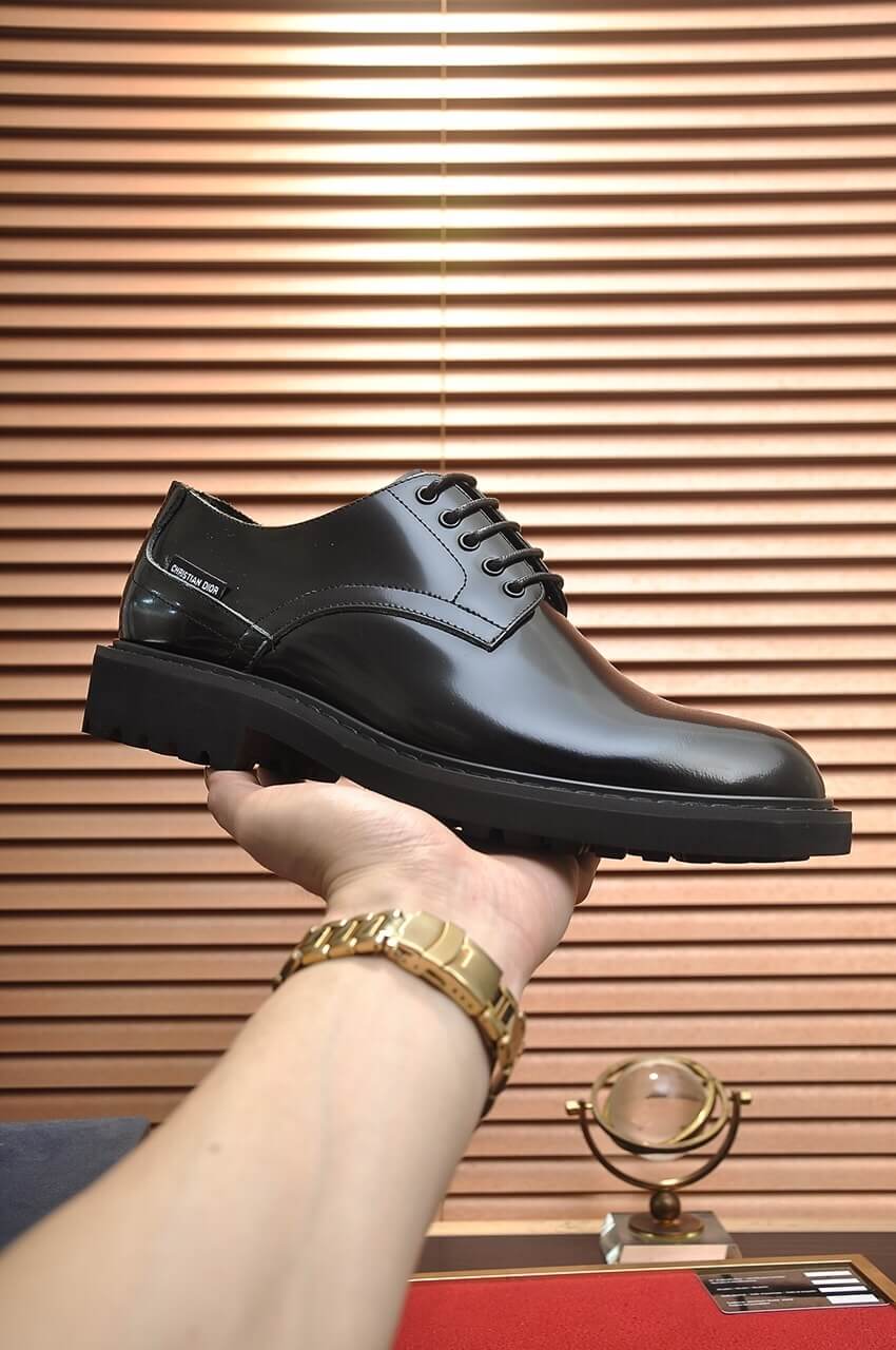 Dior Black High-Shine Calfskin Casual Derby Shoes 7 Dior EXlorer Derby shoes
