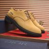 Dior men's derby shoes beige nubuck/suede material.