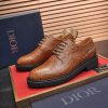 Dior -men's- derby- shoes- in -tan- ostrich-print -leather. (8) Dior men's derby shoes in tan ostrich-print leather.