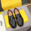Fendi O'Lock loafers FF jacquard fabric insert.
