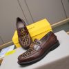 Fendi O'Lock loafers FF jacquard fabric insert.