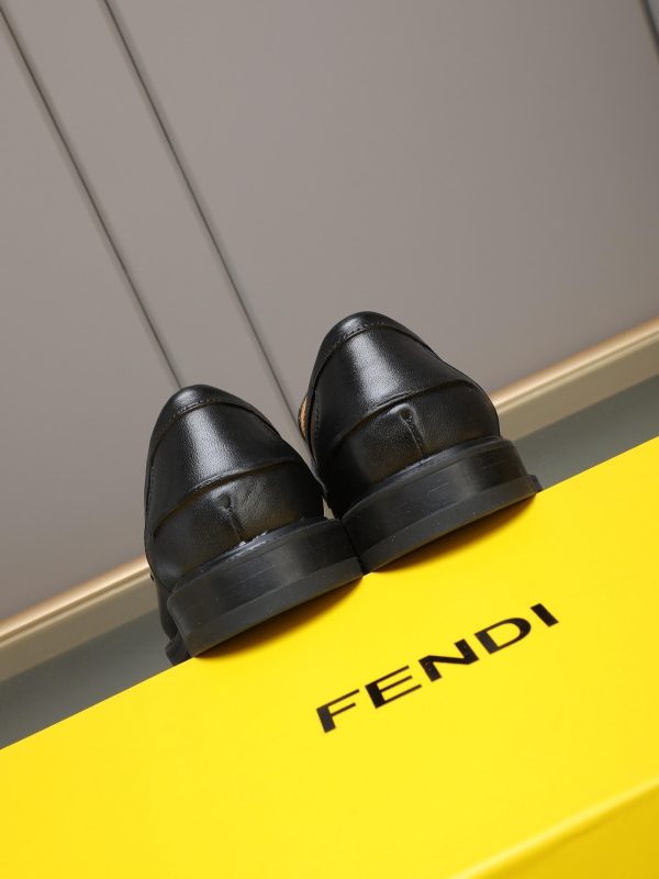 Fendi O'Lock loafers FF jacquard fabric insert.