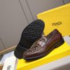 Fendi O'Lock loafers FF jacquard fabric insert.