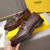 Fendi O'Lock loafers FF jacquard fabric insert.