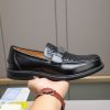 Fendi O'Lock loafers in black leather.