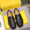 Fendi O'Lock loafers in black leather.