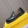 Fendi O'Lock loafers in black leather.